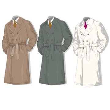 Male coat set. Vector. Stock Illustration