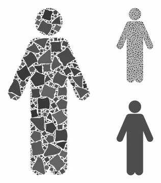 Male Composition Icon of Rough Elements Illustrazione stock