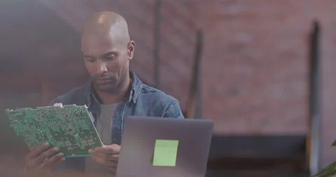 Male Computer Programmer working in Contemporary Office with Technology Stock Footage 178183835