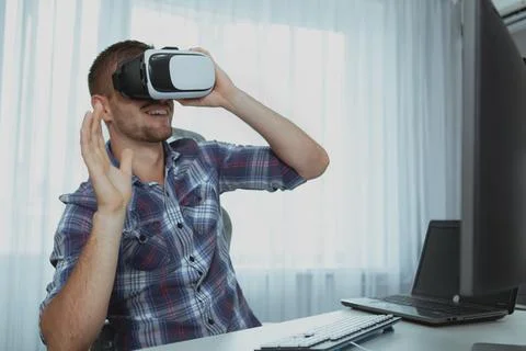 Male computer programmer working from home Stock Photos