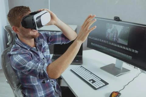 Male computer programmer working from home Stock Photos