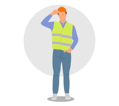 Male construction worker Ilustração Stock