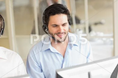Male customer service operator Stock Photos