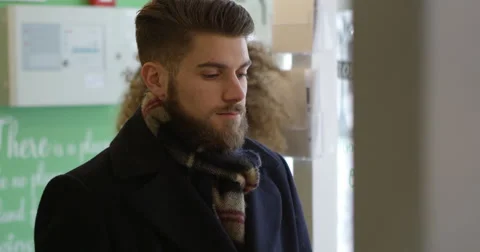 Male Customer Standing In Shop Queue Shot On R3D Stock Footage 64352292
