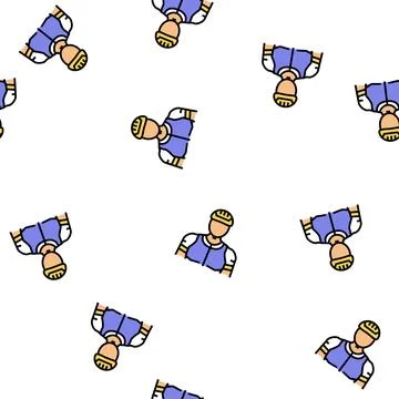 Male cyclist vector seamless pattern Illustrazione stock
