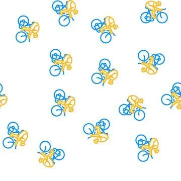 Male cyclist vector seamless pattern Stock Illustration