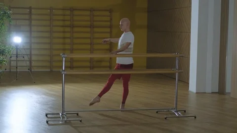 Male dancer  in ballet studio Stock Footage 122693134