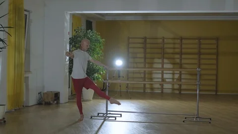 Male dancer  in ballet studio Stock Footage 122693368