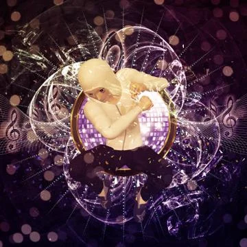 Male dancer jumping Stock Illustration