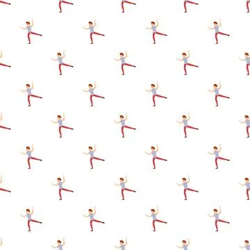 Male dancer performing ballet pose vector pattern Stock Illustration