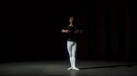Male Dancer Performs On High Lighted Stage Stock-Footage 68186514
