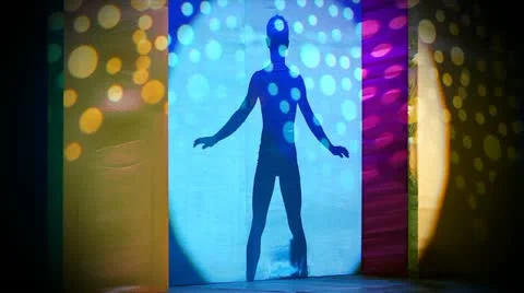 Male Dancer Silhouette Stock Footage