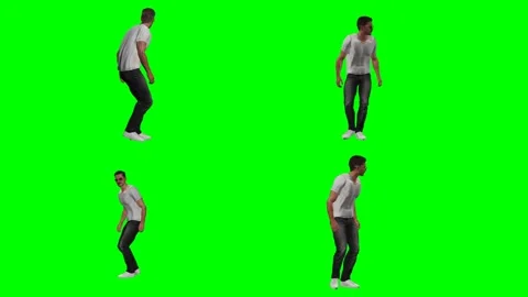 Male dancer in white shirt executing smooth side-to-side body sway Stock Footage 328629199