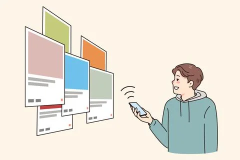 Male developer create web application Stock Illustration