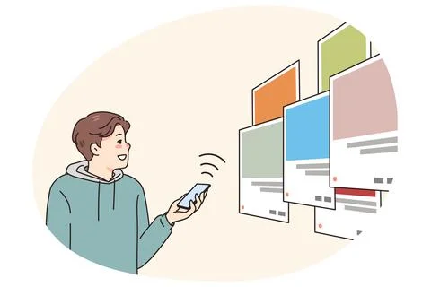 Male developer create web application イラスト素材