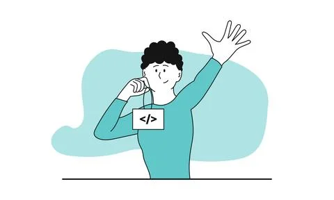 Male developer vector concept illustration. Business character and web deve.. Stockillustratie