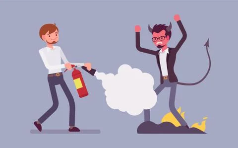 Male devil exorcism Stock-Illustration