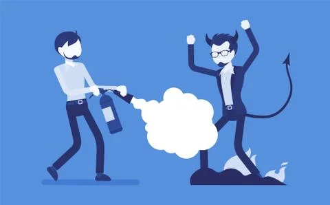 Male devil exorcism Stock Illustration