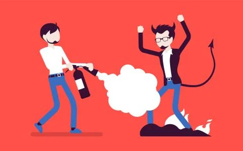 Male devil exorcism Stock Illustration
