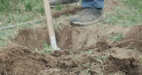 Male digging soil, making pit. Stock Footage 237160756
