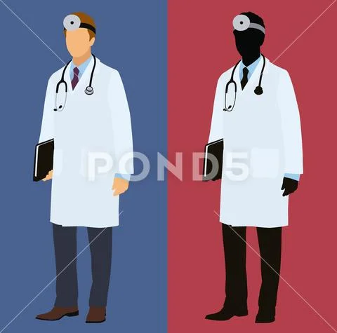 Male Doctor With Head Mirror Stock Illustration