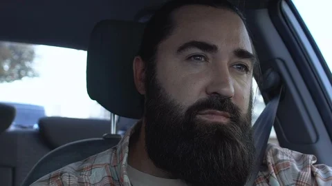 Male driver having sharp ear pain in car, otitis media infection, health problem Vídeo Stock 117220529