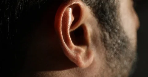 Male Ear close up Stock Footage 74261809