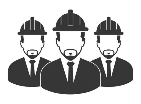 Male Engineer Team Icon. Flat style vector EPS. Stock Illustration