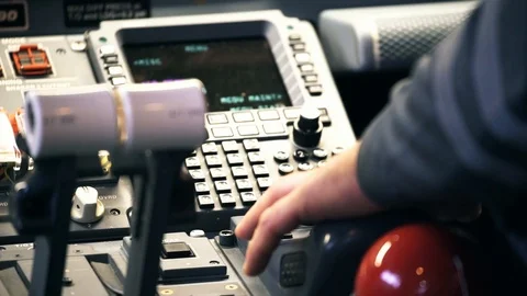 A male engineer is testing a passenger aircraft system before departure, focus Stock Footage 102617823