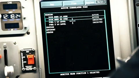 A male engineer is testing a passenger aircraft system before departure, focus Stock Footage 102617841