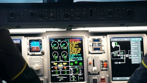 A male engineer is testing a passenger aircraft system before departure, focus Stock Footage 102617857
