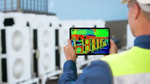 Male Engineer Using Thermal Camera In Factory Stock-Footage 328408873