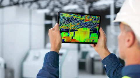 Male Engineer Using Thermal Camera In Factory Stock Footage 329307769