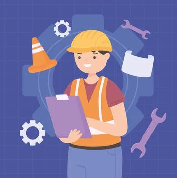 Male engineer worker Illustrazione stock