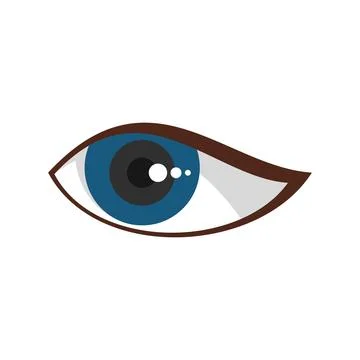 Male eye icon flat vector. View look Stock Illustration