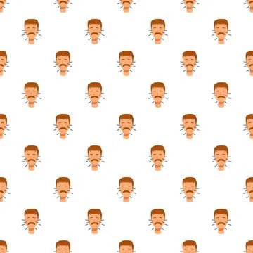 Male face with acupuncture needles pattern イラスト素材