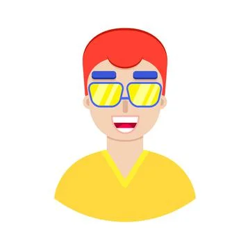 Male face in flat style Illustrazione stock