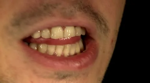 Male face, yelling, small beard Stock Footage 10704733