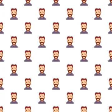 Male faces pattern creating a seamless background design Stock Illustration