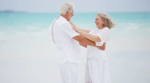 Caucasian couple wearing white clothes o, Stock Video