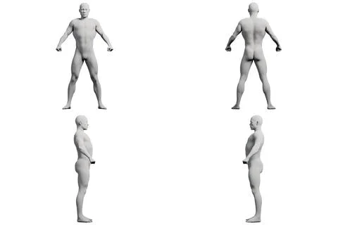 Male figure model standing in studio Stock Illustration