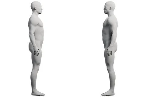 Male figure model in studio multiview collage Ilustração Stock