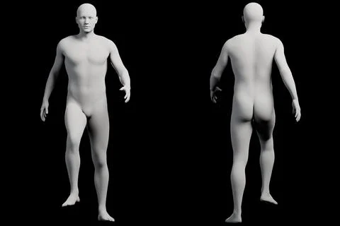 Male figure model in studio pose collage Stock Illustration