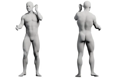 Male figure model in studio pose Stock Illustration