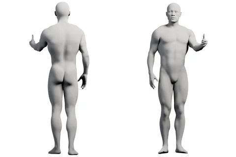 Male figure model in studio pose collage Stock Illustration