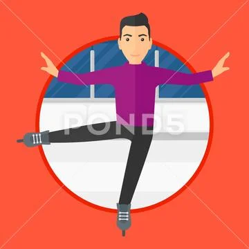 Male figure skater. Stock Illustration
