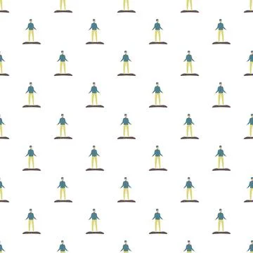 Male figures standing on a brown patch forming a repeating pattern Stock Illustration