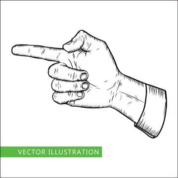 Male finger pointer Stock Illustration