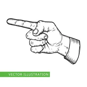 Male finger pointer Stock Illustration