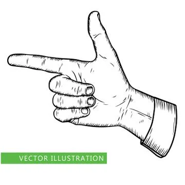 Male finger pointer Stock Illustration